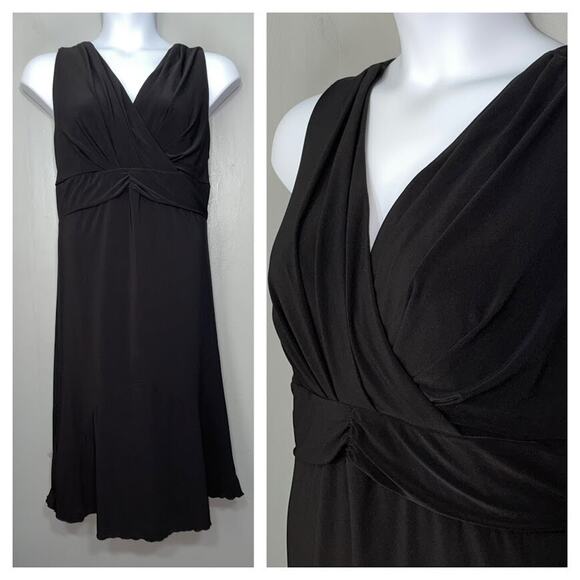 Studio 1940 Dress Plus Size 26 Black Crossover Sleeveless Preppy Stretch LBD - Picture 1 of 12